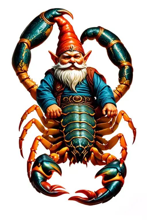 A Gnome Riding A Scorpion Into Battle