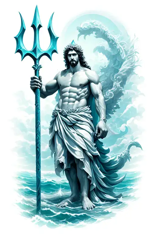 Poseidon Holding The Trident