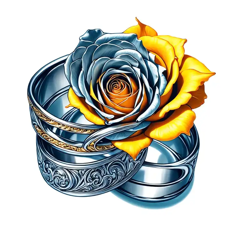 Interwoven Wedding Rings Yellow Rose Keith & Trish Forever