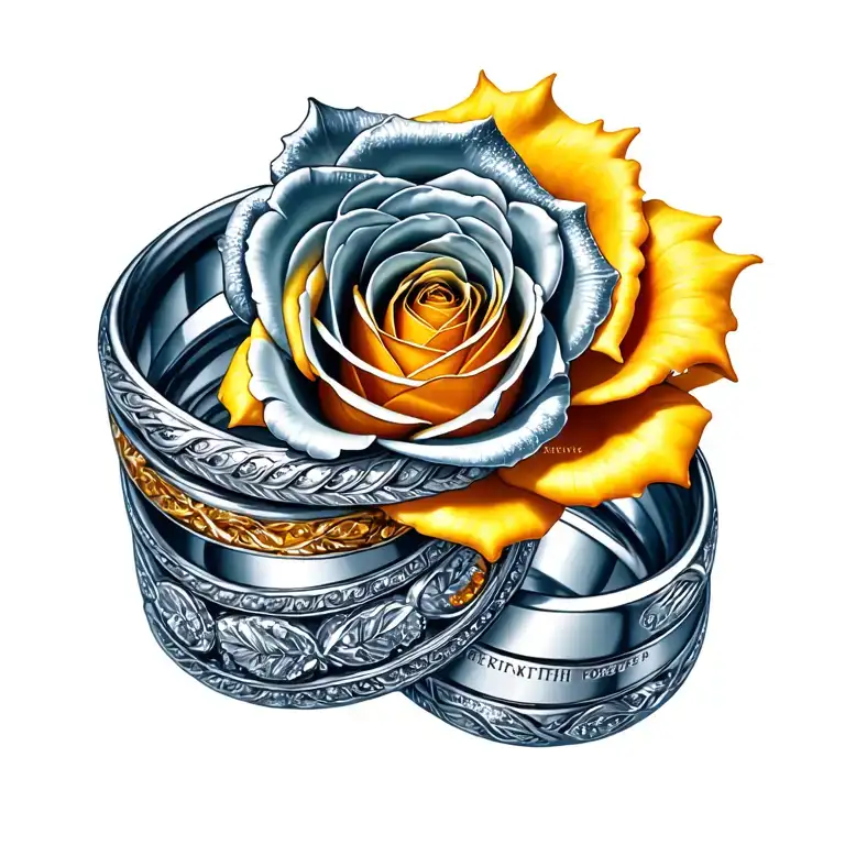 Interwoven Wedding Rings Yellow Rose Keith & Trish Forever