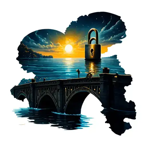 Lock N Key Bridge With Water