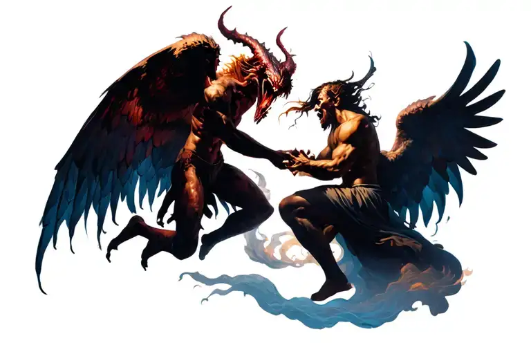 Demons And Angels Fighting