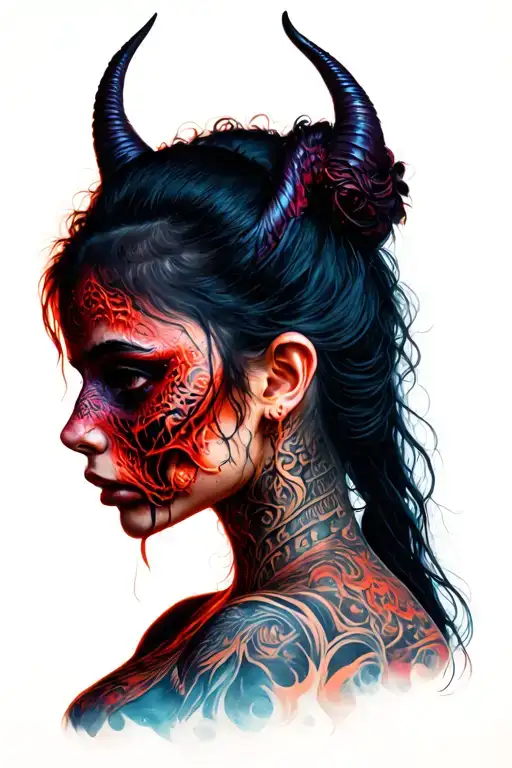 Demon Teenage Girl Side Profile