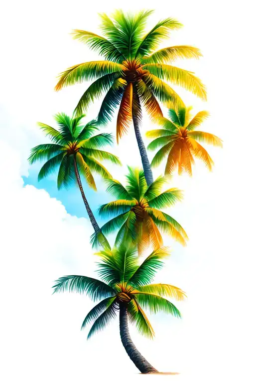 4 Palm Trees Realism Color