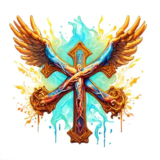 Hodgkins Lymphoma Survivor With Christian Cross Intertwined