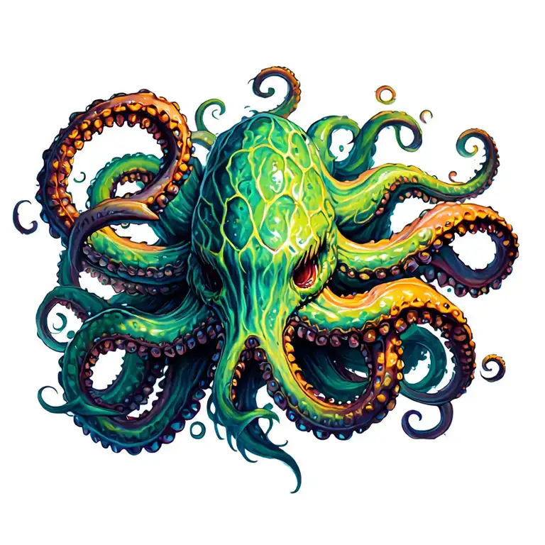 Kraken Tentacles Coming Up Out The Skin