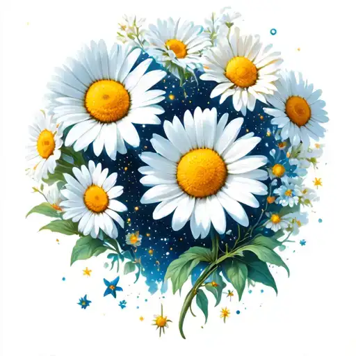 Aries Constellation With Daisy Flower And Incorporate Disney