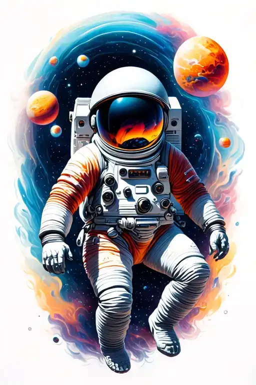 Astronout Floating In Space
