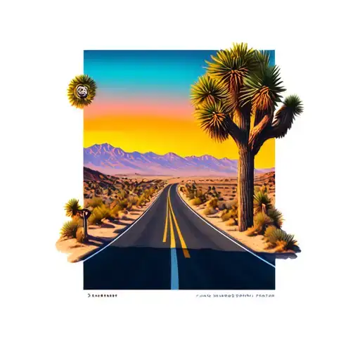 Desert Highway Sunset