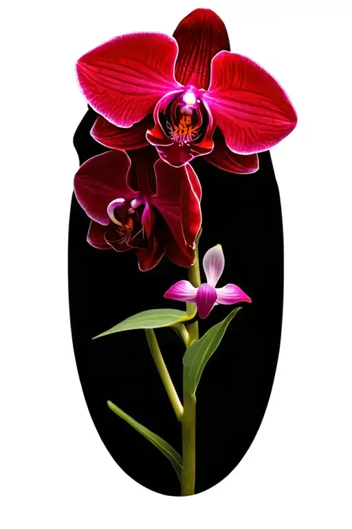 Red Orchid Sleeve And A Subtle