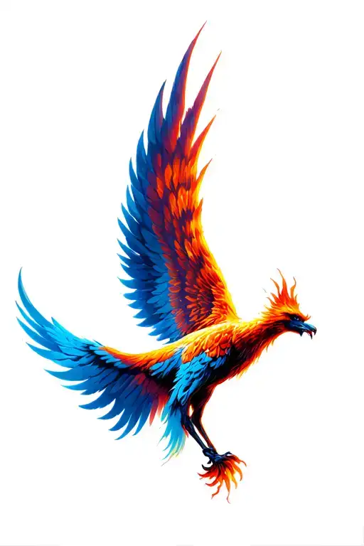 Phoenix Wings Spread Bright
