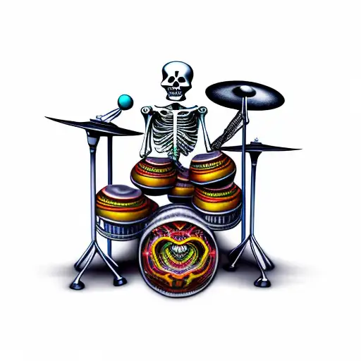 Skeleton Playing Drums