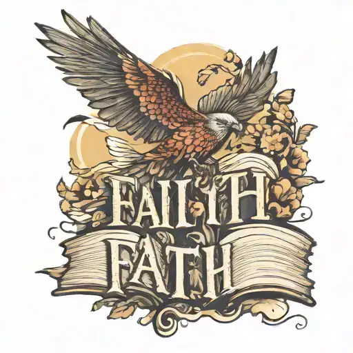 A Reb Bird Flying Through The Word Faith