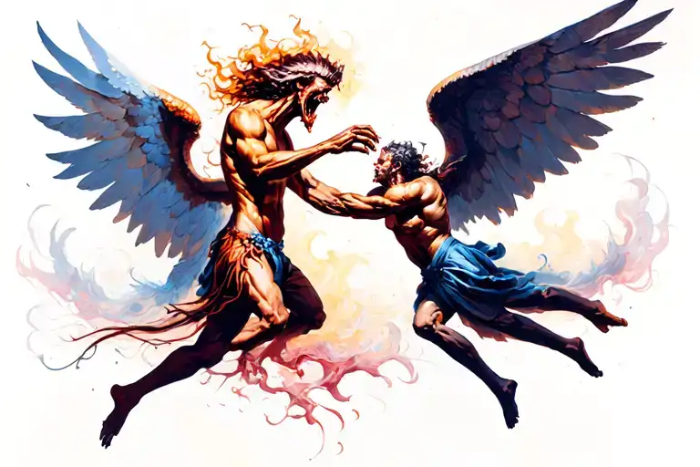 Demons And Angels Fighting