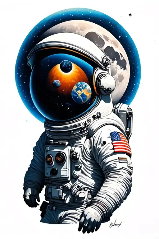 Astronaut And Moon