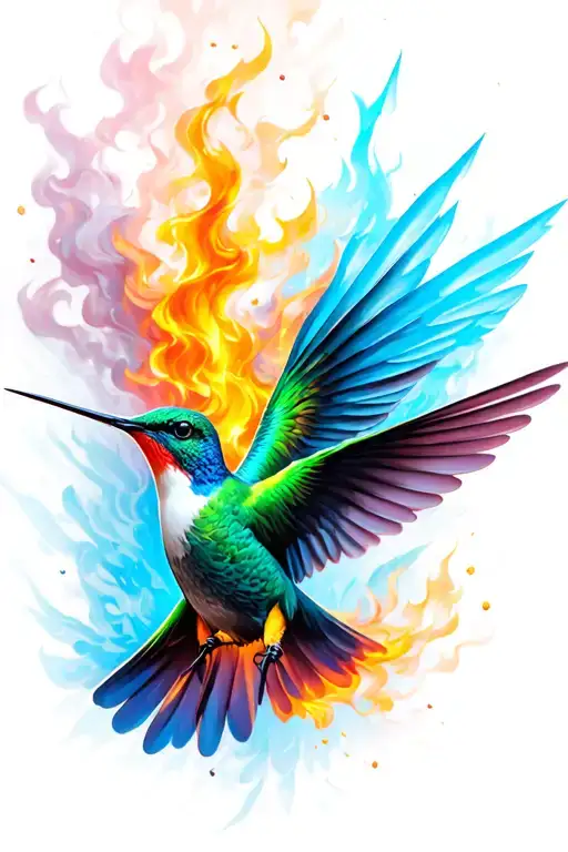 Humming Bird Rising From Ashes