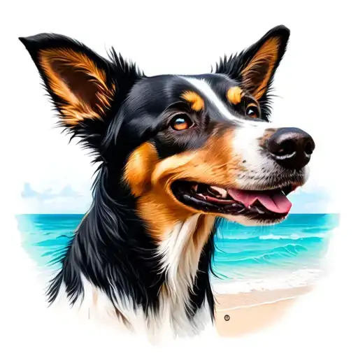 Dogs And Beach Scene