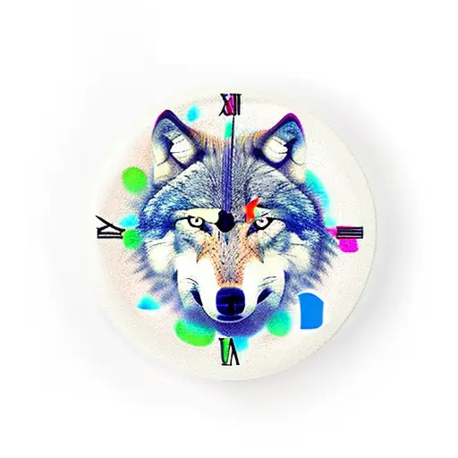 Wolf Rose Clock