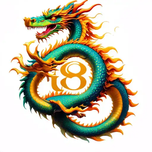 Dragon Chinse Astrology Mixed With Pisces Astrology And A Big Number 88 In The Middle