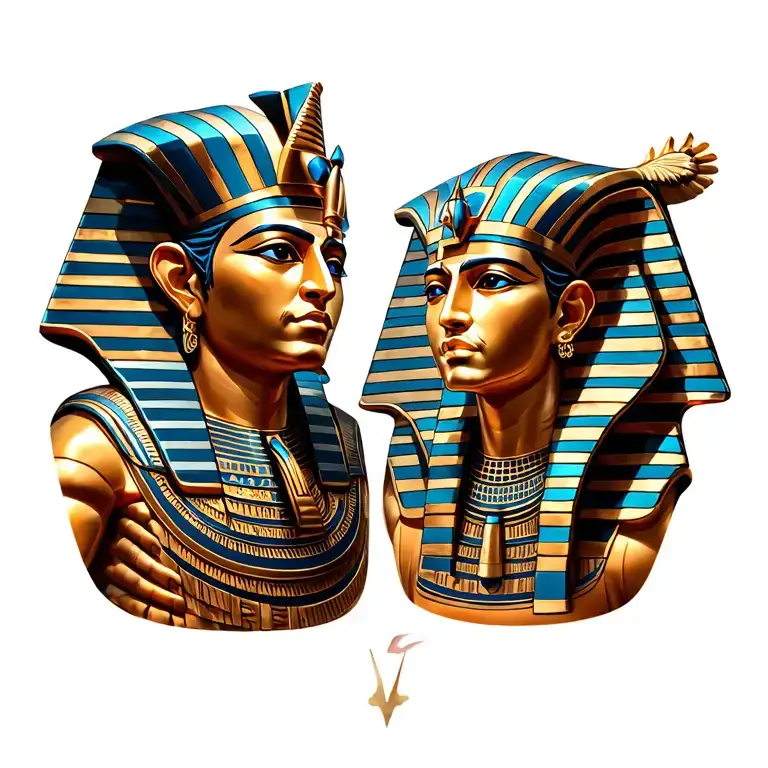 Osiris And Pharaoh Statue