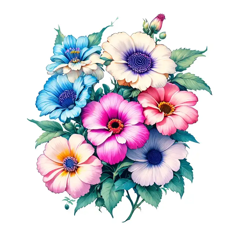 Individual Flowers With 2 Fingerprints