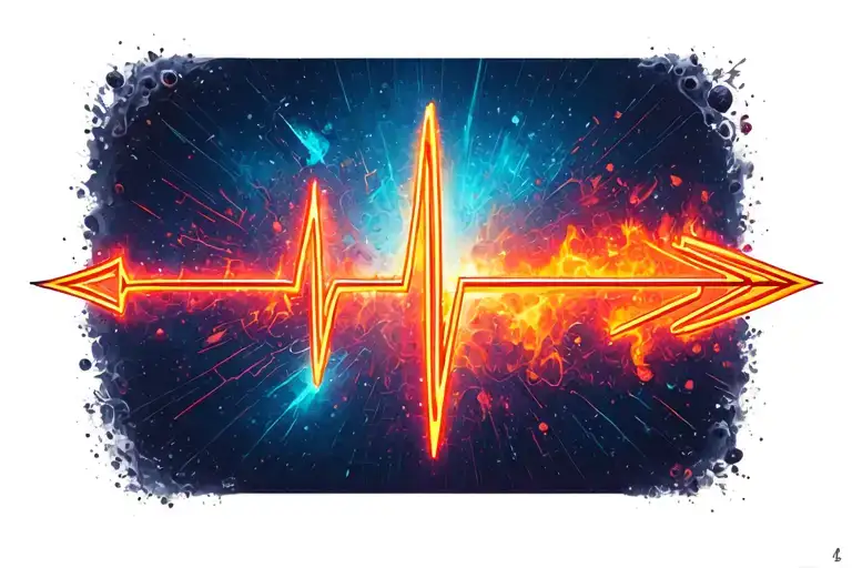 Arrow With A Ekg Heartbeat For The Shaft