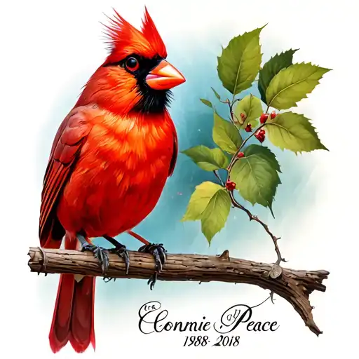 Cardinal With The Name Connie Sexton At The Bottom And Rest In Peace 1958-2018