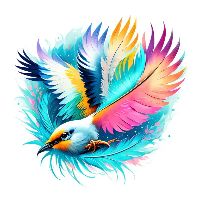 Feather Inside Animals And Birds Flying