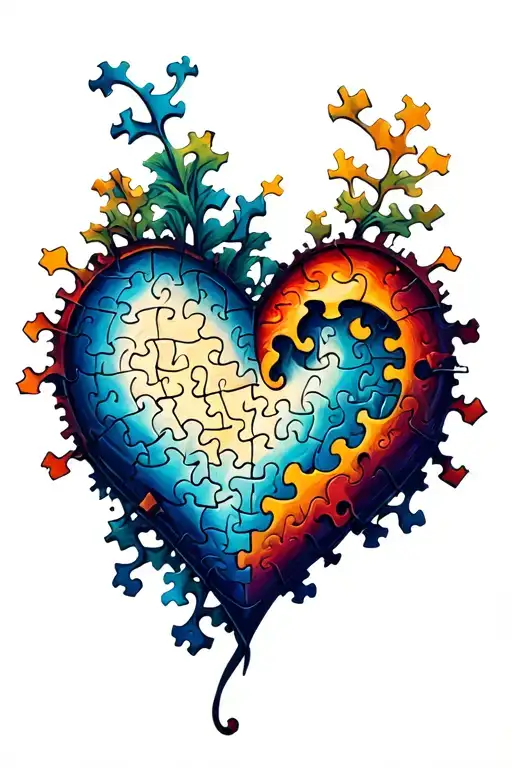 Jigsaw Heart Shape