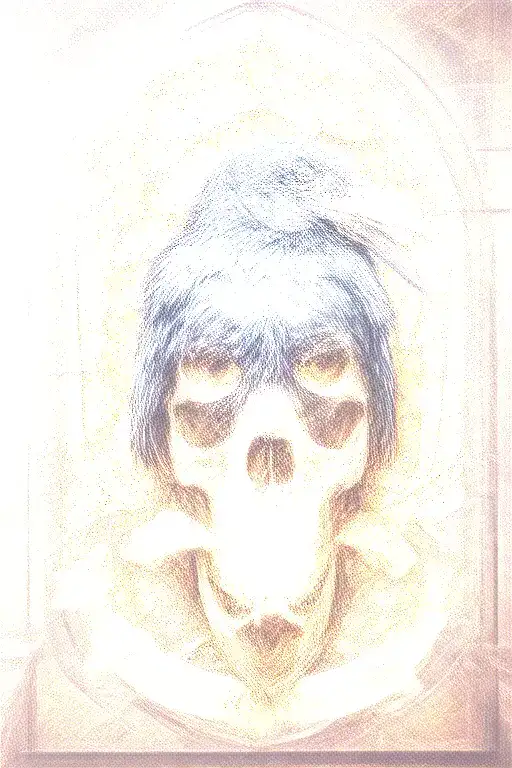 Raven On Skull With Stained Glass Background Black With Memento Mori Written On Banner