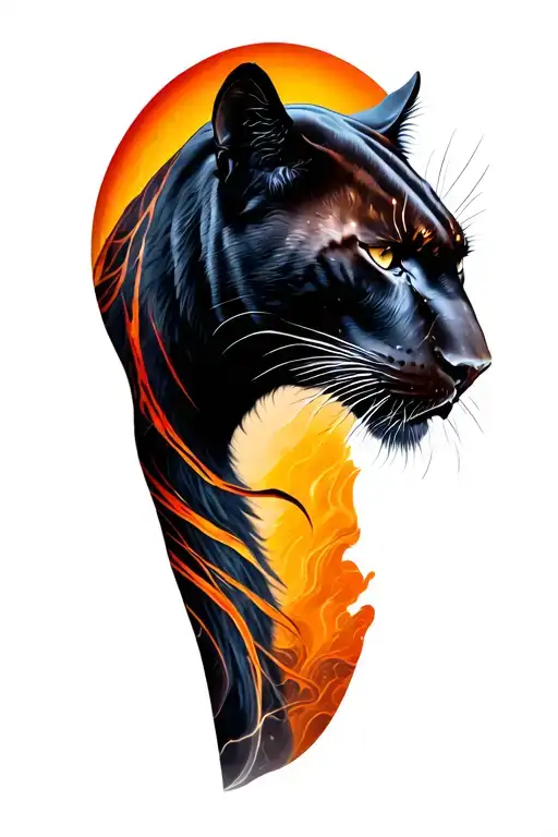 Black Panther On The Calf Tattoo Side Profile
