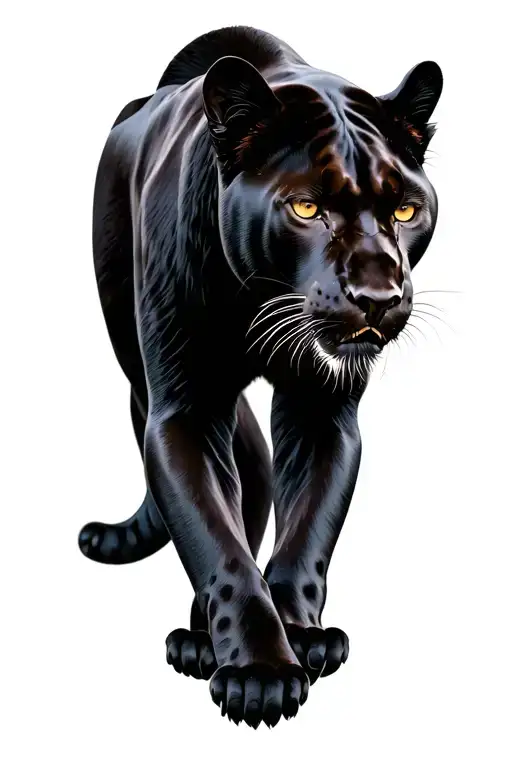 Black Panthers Side Profile Of A Black Panther Standing