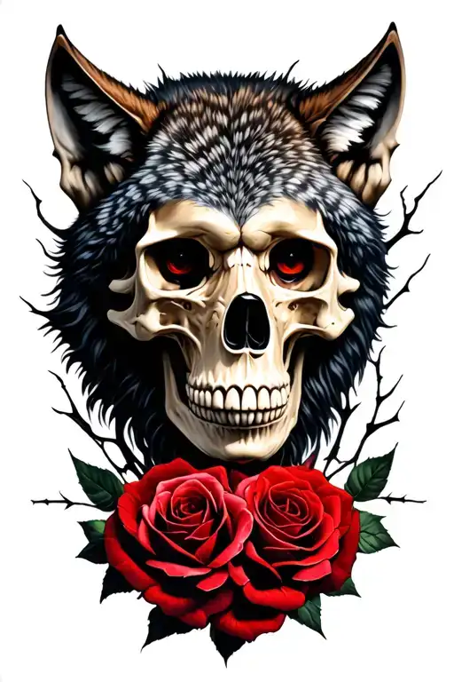 Skull And Roses Wolf And Thorns