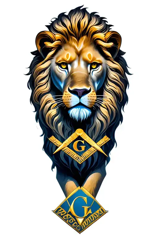 Lion Freemason Symbol Incorporated Within