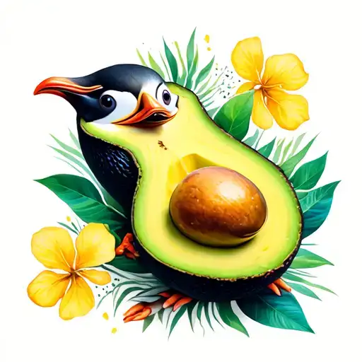 Avocado And Penguin