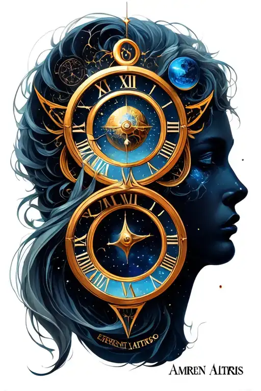 Eternity Symbol With Time Elements And The Names Amren And Altris