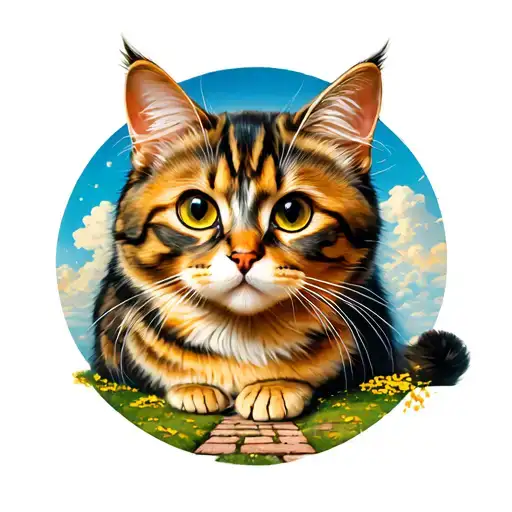 Chestier Cat On The Yellow Brick Road Winding