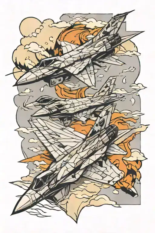 Paper Airplane Transforming Into F 16 Fighting Falcon