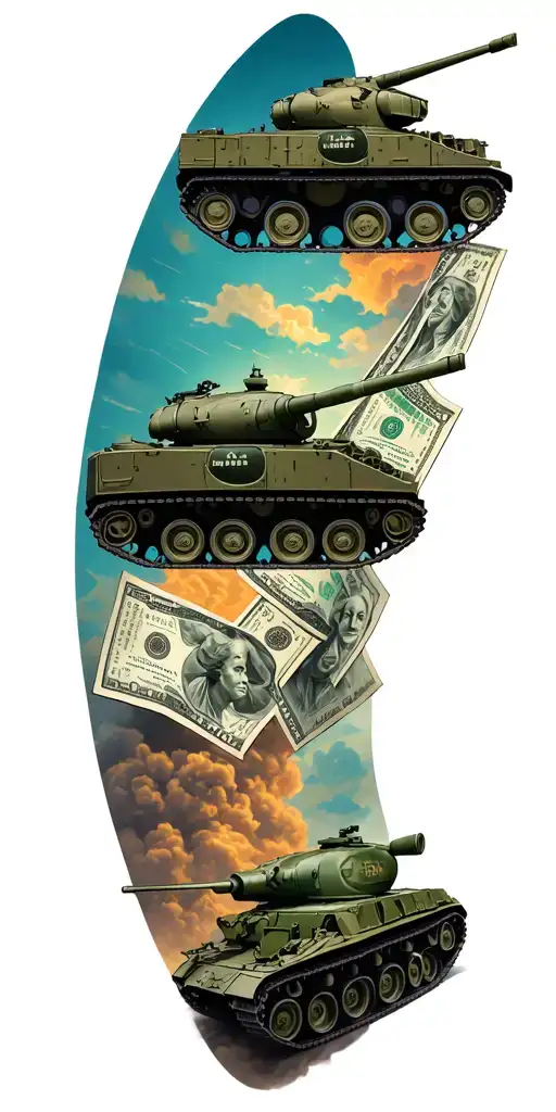 Army With Tanks And Money