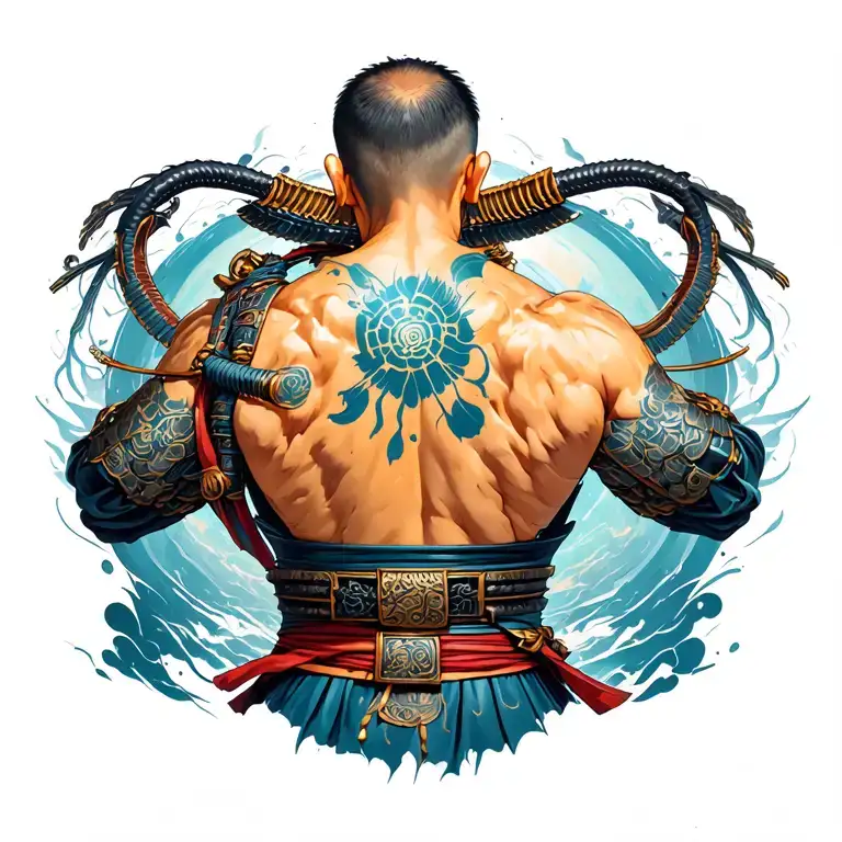 Samurai Crossed With Bio Mechanical Back