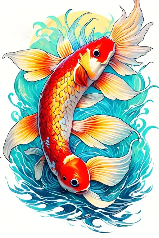Polynesian Design Koi Fish Ying