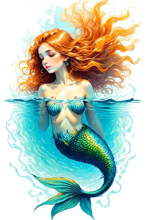 Mermaid Swimming Tattoo idea