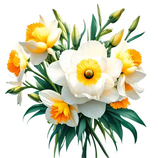 Daffodils Peony Narcissus Flower Bouquet