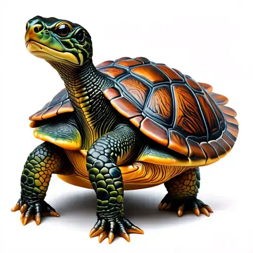 Turtle With Dog Paw Shell And Dragongly