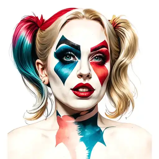 Harley Quinn Face With Puddin Across The Front