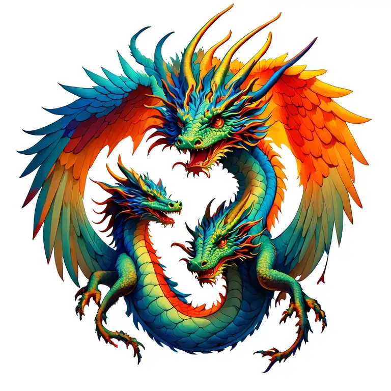 Dragon And Angel Tattoo idea