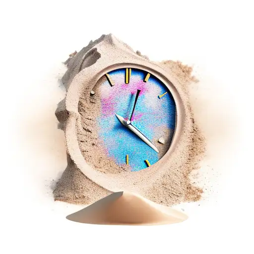 Broken Sand Clock With Sand Slipping Away