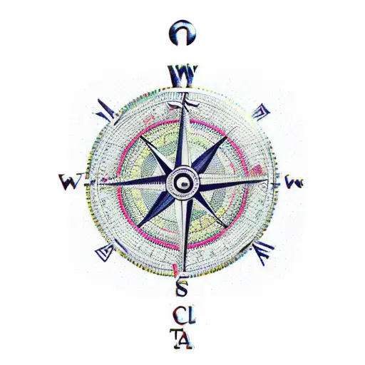 Travel Compass In The Style Of Dalis Melting Clock