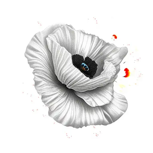 Black And Red Poppy Flower Ethereal Cosmic