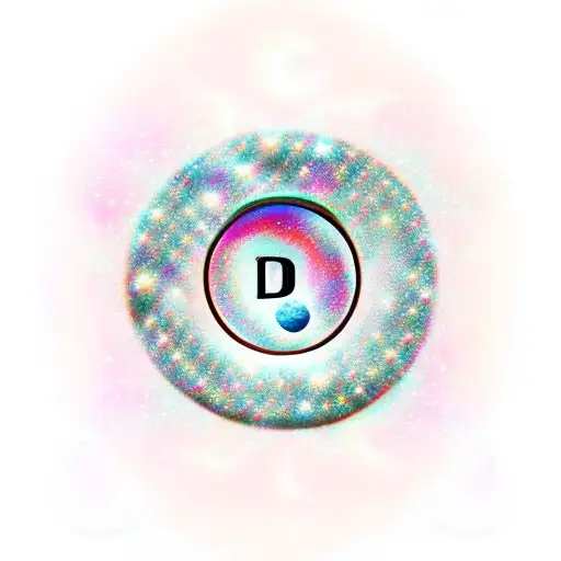 Moon Stars With A Music Note And A Letter D